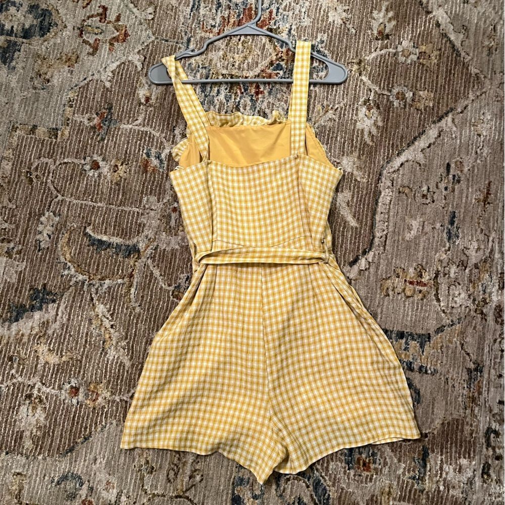 Yellow checkered romper - Picture 3 of 4